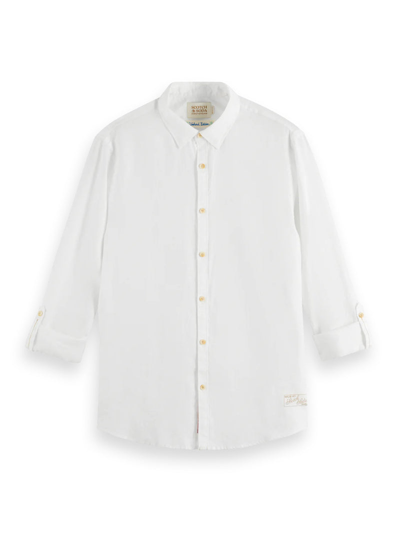 White Linen Shirt With Roll-Up