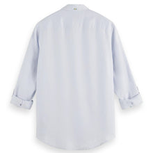 Shirt Blue Linen Shirt With Roll-Up