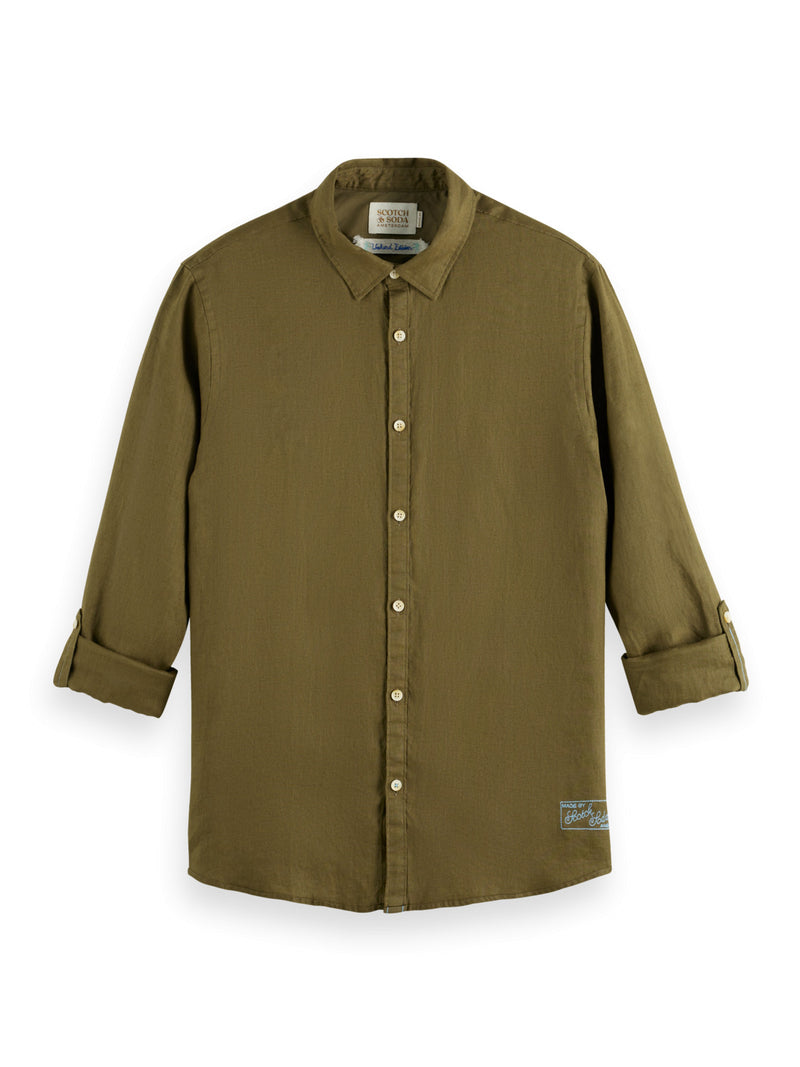 Algae Linen Shirt With Roll-Up