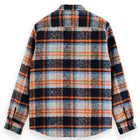 Night Orange Check Relaxed Fit Yarn-Dyed Fleece Overshirt