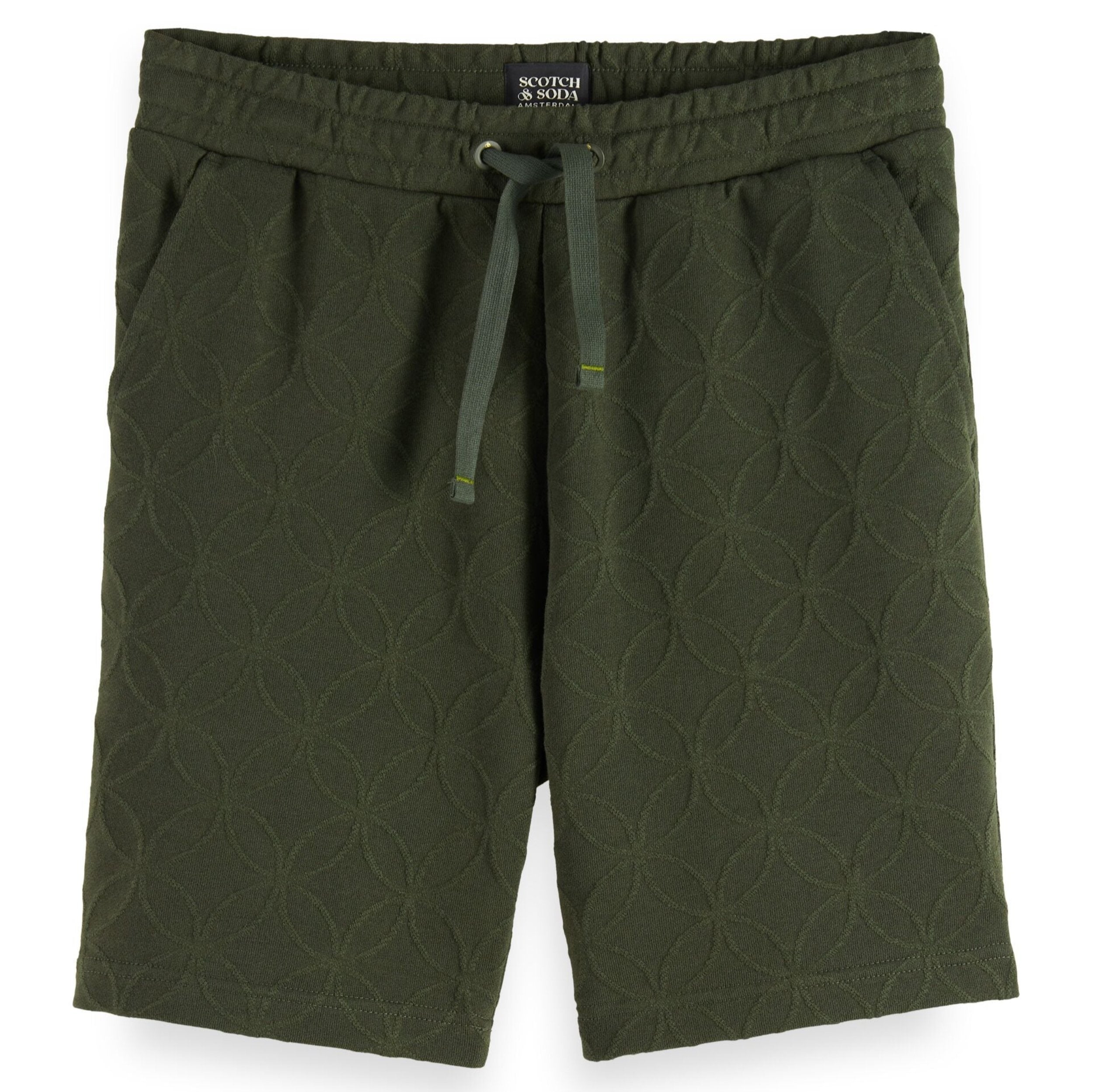 Heritage Green Jacquard Terry Sweatshorts