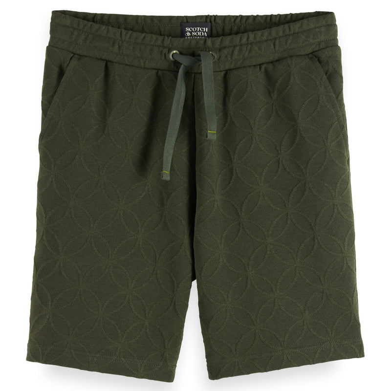 Heritage Green Jacquard Terry Sweatshorts