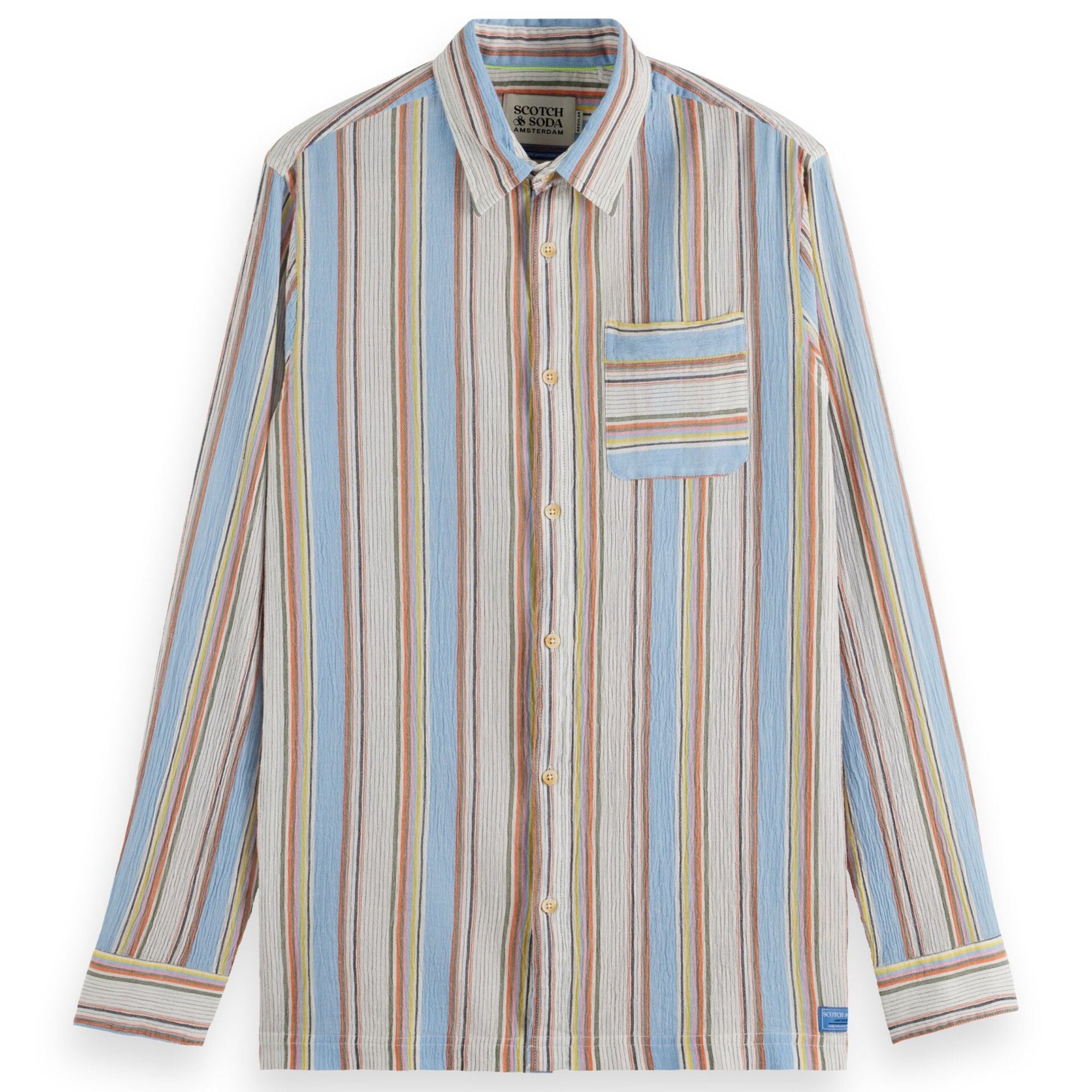 Multi Stripe Regular Fit Crinkle Stripe Shirt