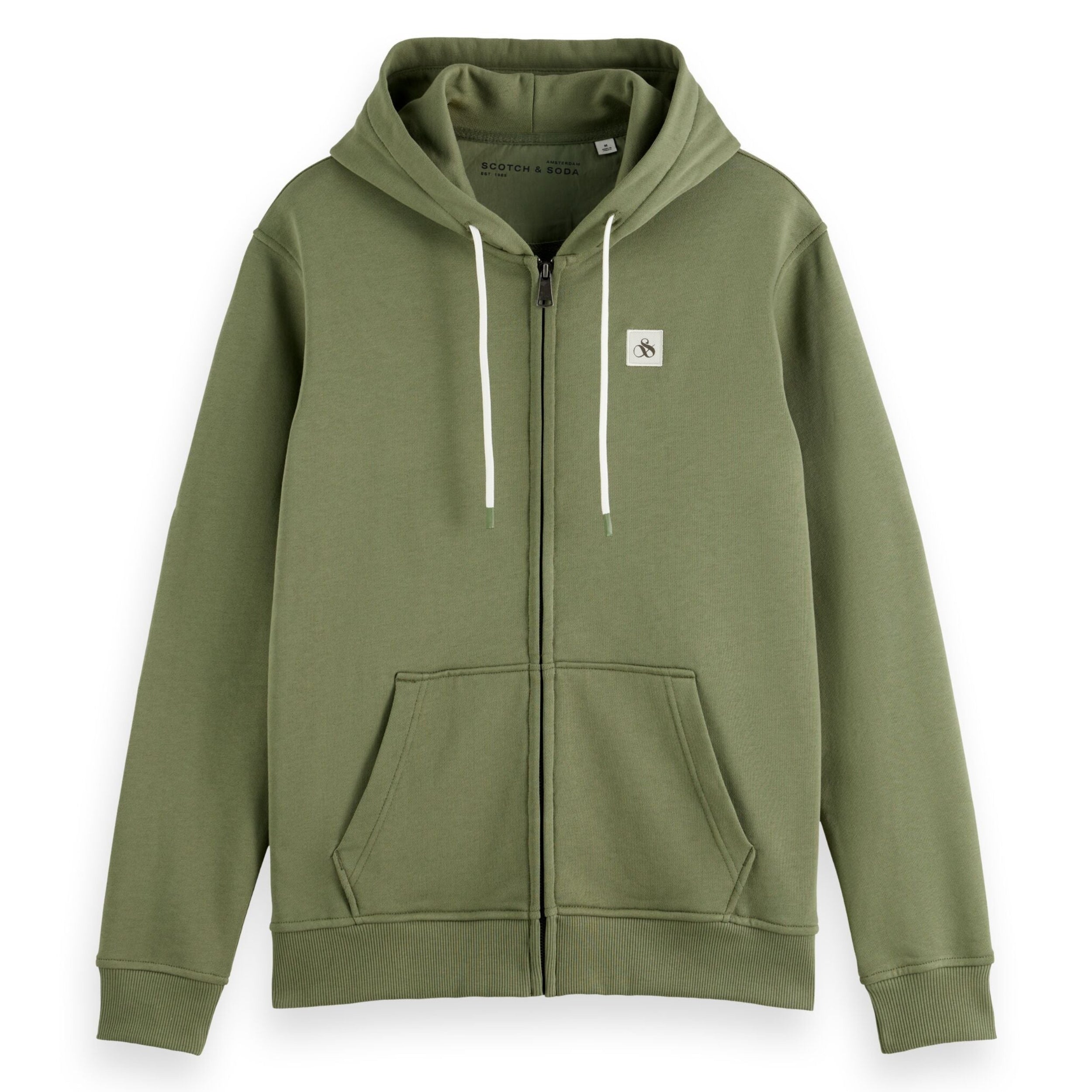 Green Ivy Essential Logo Badge Zip-Through Hoodie