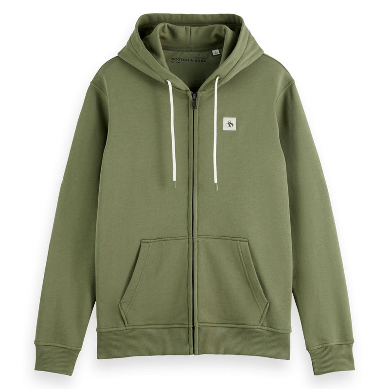 Green Ivy Essential Logo Badge Zip-Through Hoodie