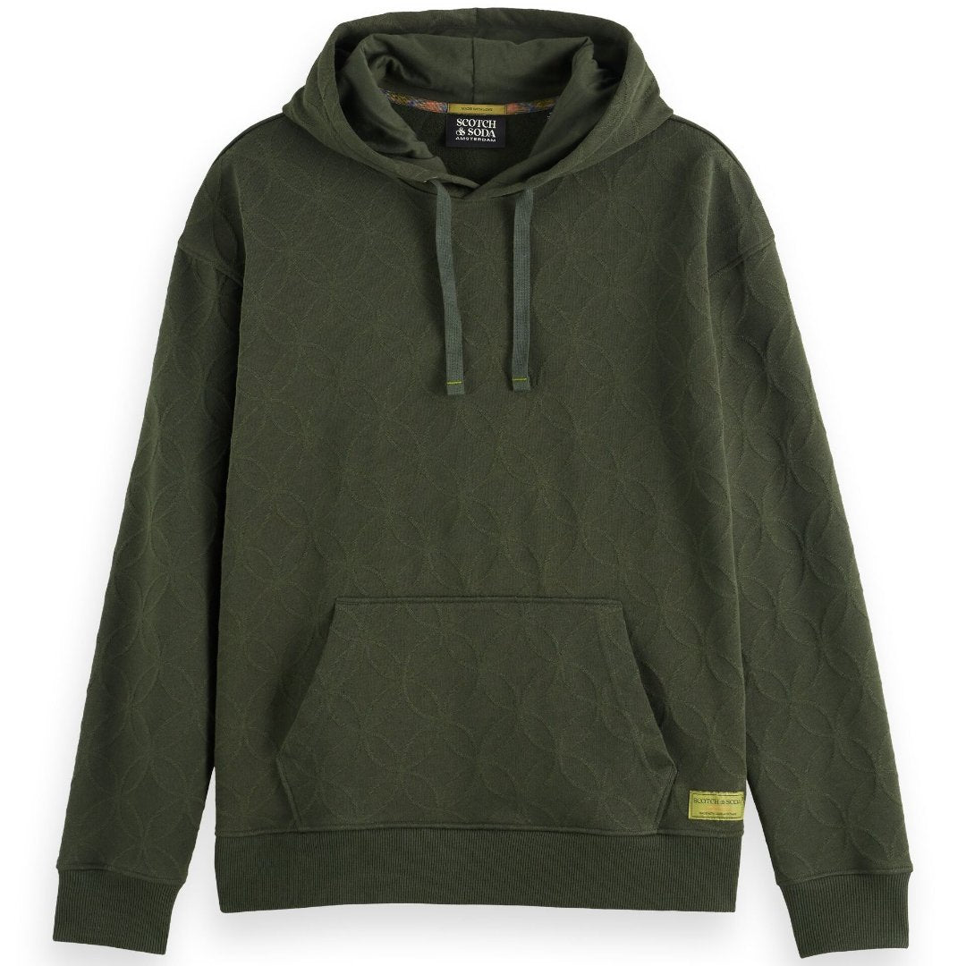 Heritage Green Jacquard Terry Hoodie