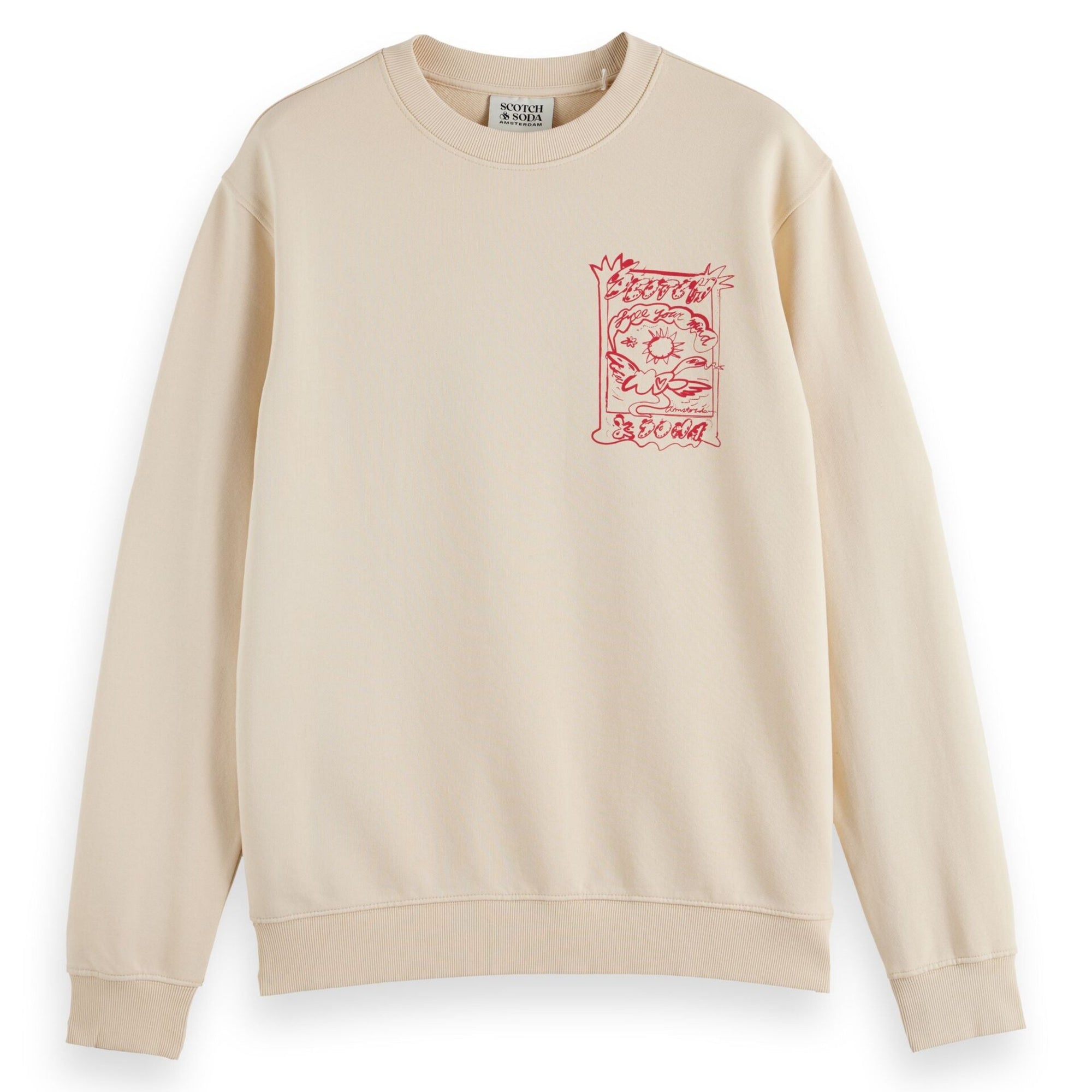 Parchment Front Chest Artwork Sweatshirt