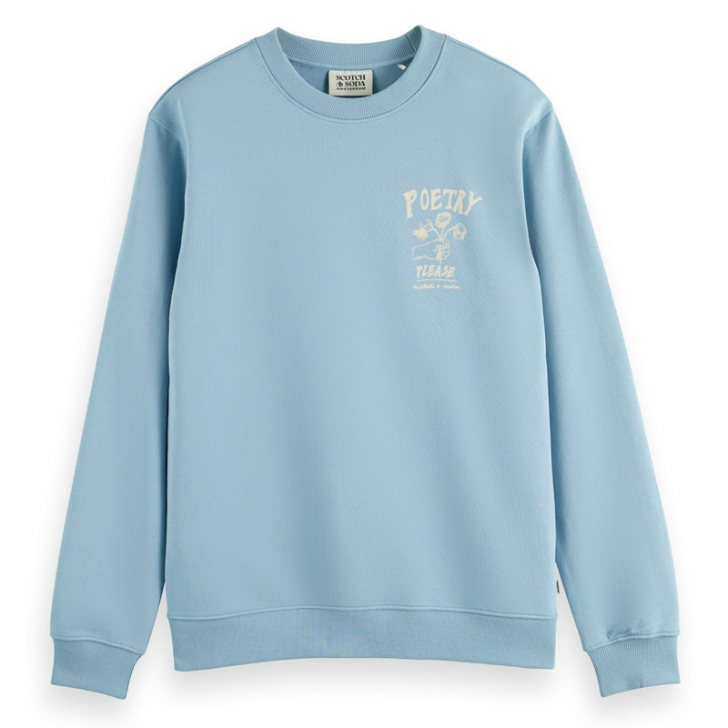 Bay Blue Front Chest Artwork Sweatshirt