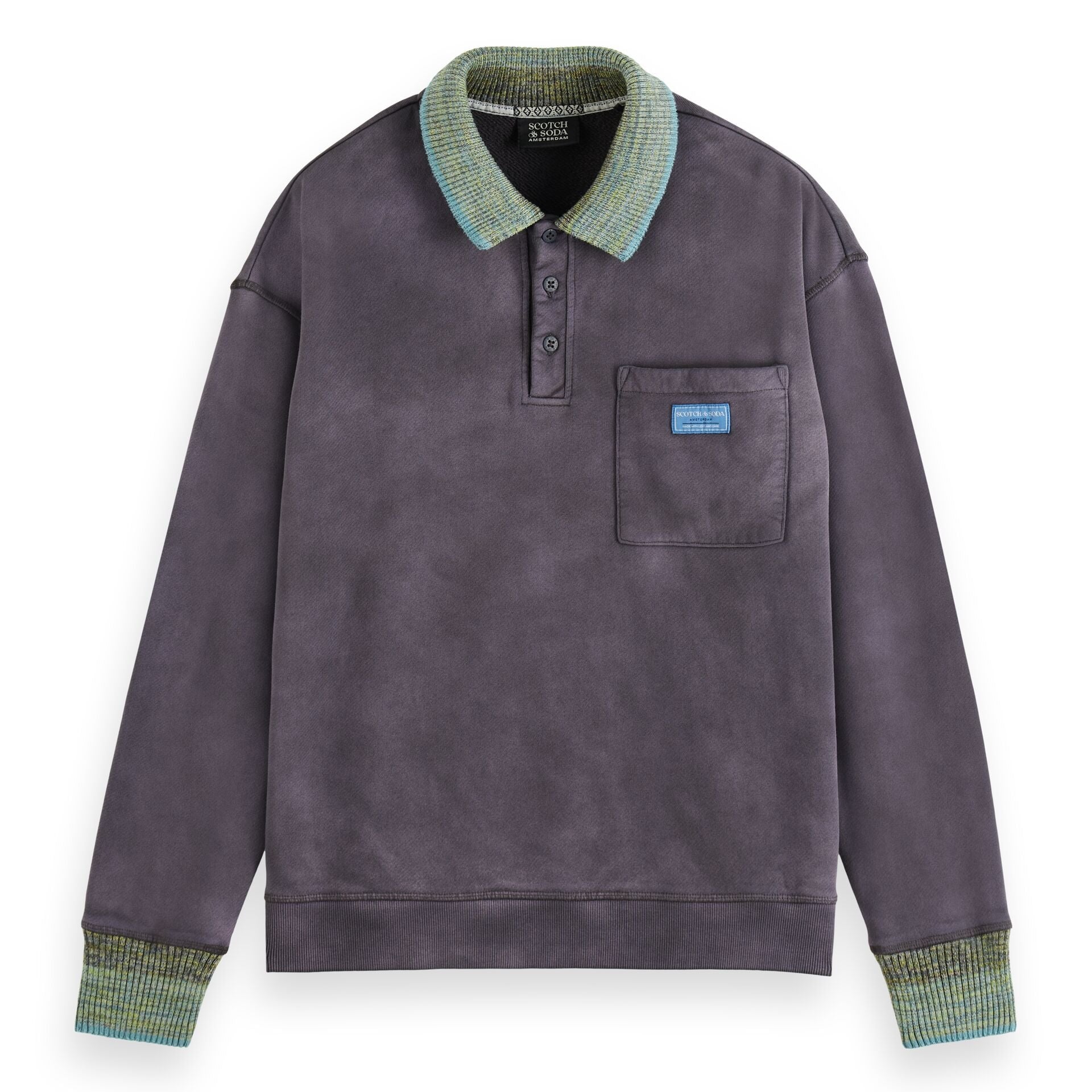 Antracite Knitted Collar Sweatshirt