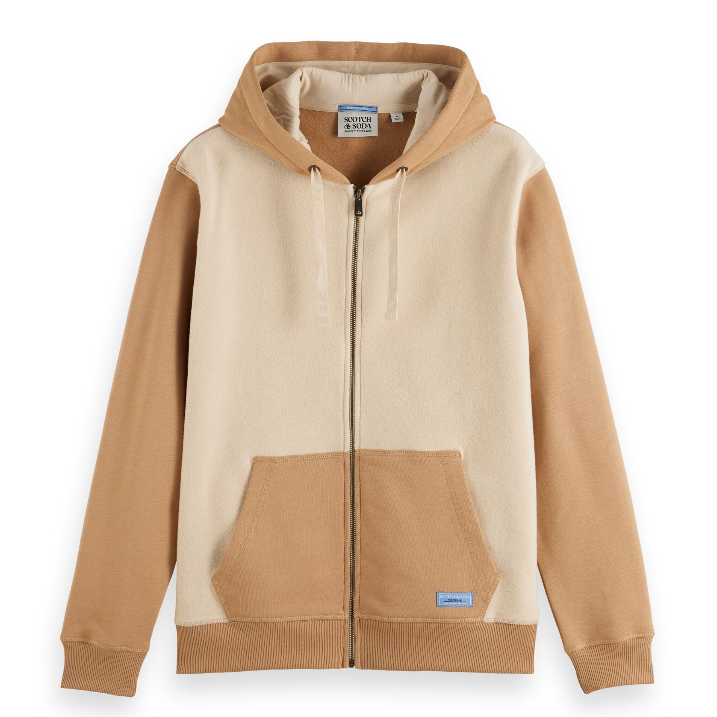 Desert Sand Reverse Terry Zip Through Hoodie