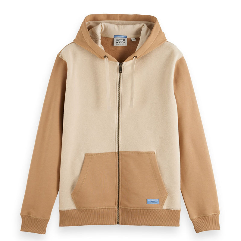 Desert Sand Reverse Terry Zip Through Hoodie