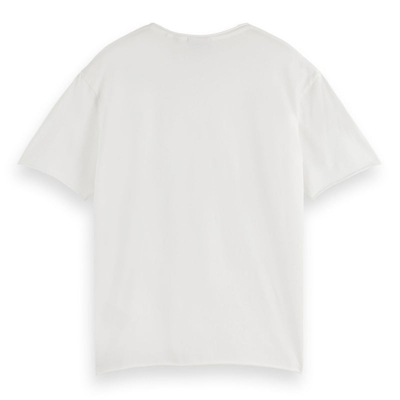 White Relaxed Fit Raw Edge T-Shirt