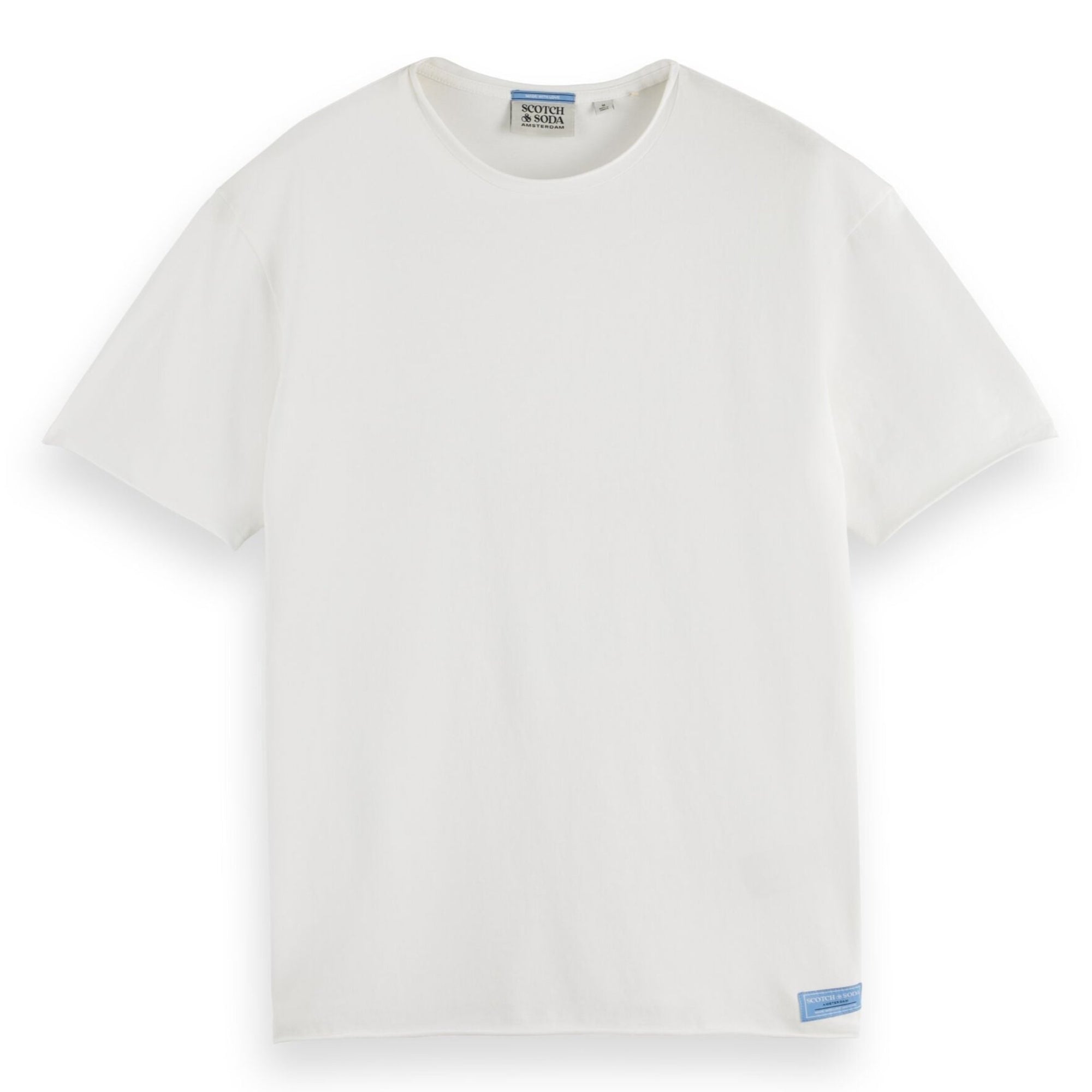 White Relaxed Fit Raw Edge T-Shirt