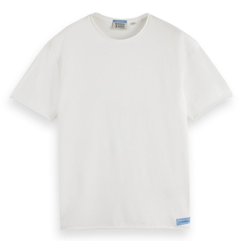 White Relaxed Fit Raw Edge T-Shirt
