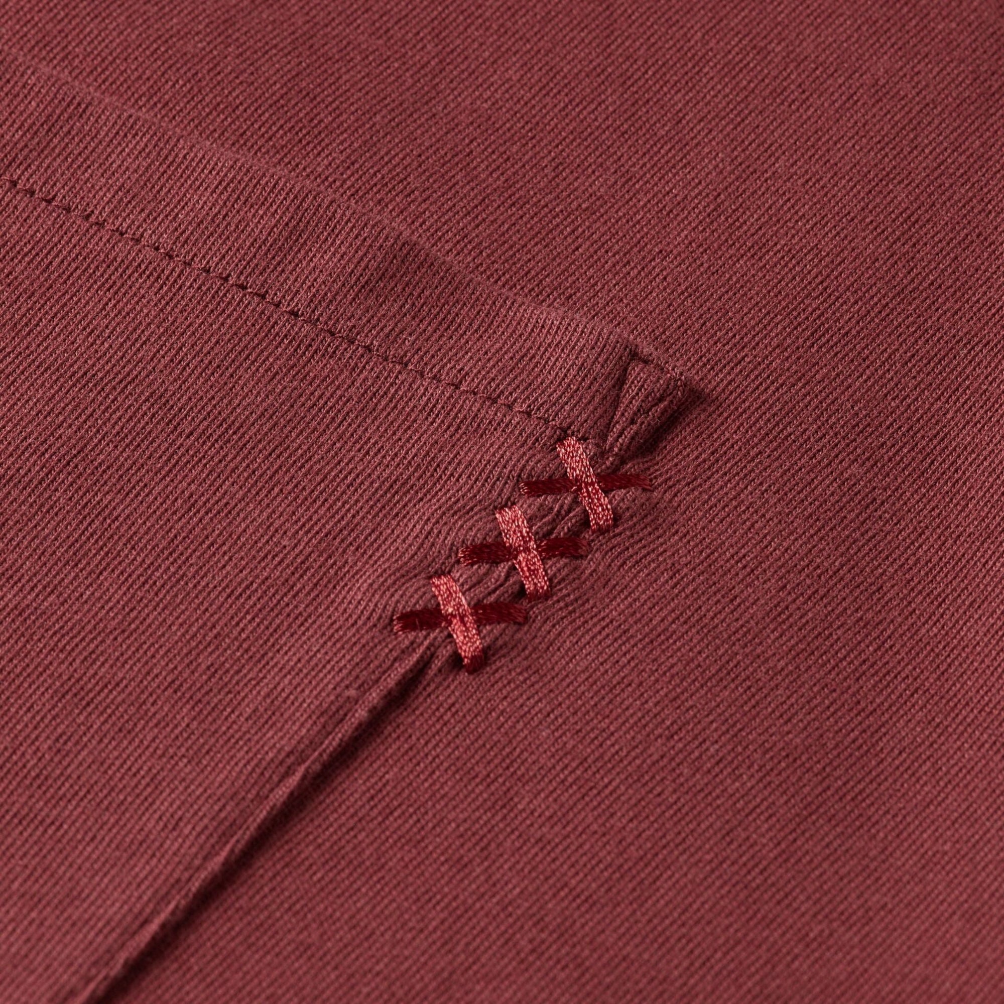 Wine Loose Fit Chest Pocket T-Shirt