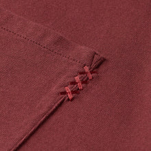 Wine Loose Fit Chest Pocket T-Shirt