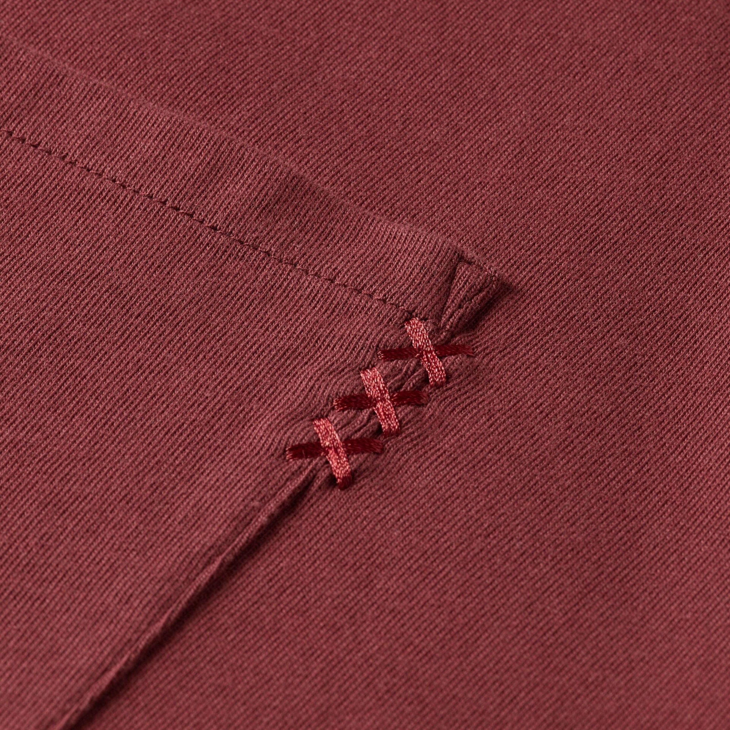 Wine Loose Fit Chest Pocket T-Shirt