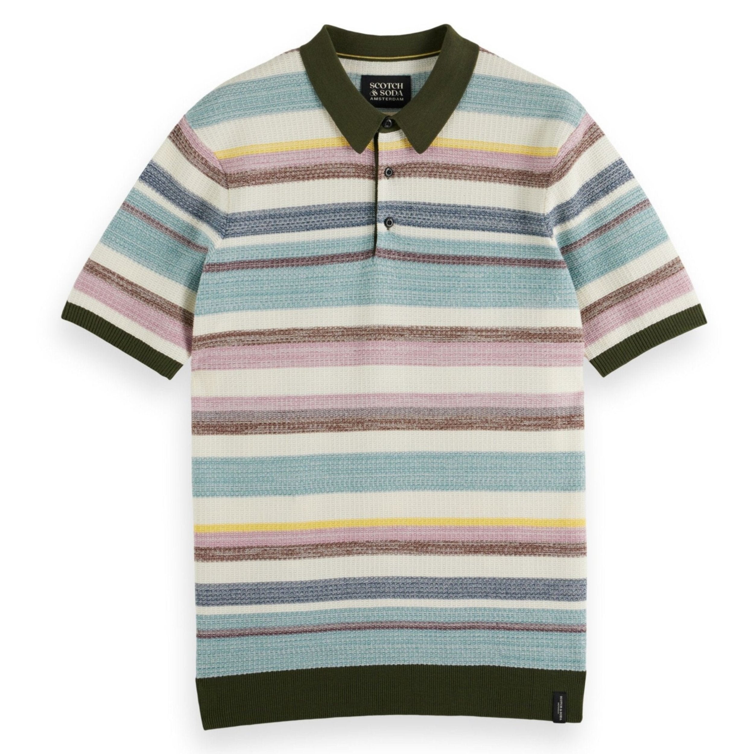 Multi Stripe Structure Knitted Polo