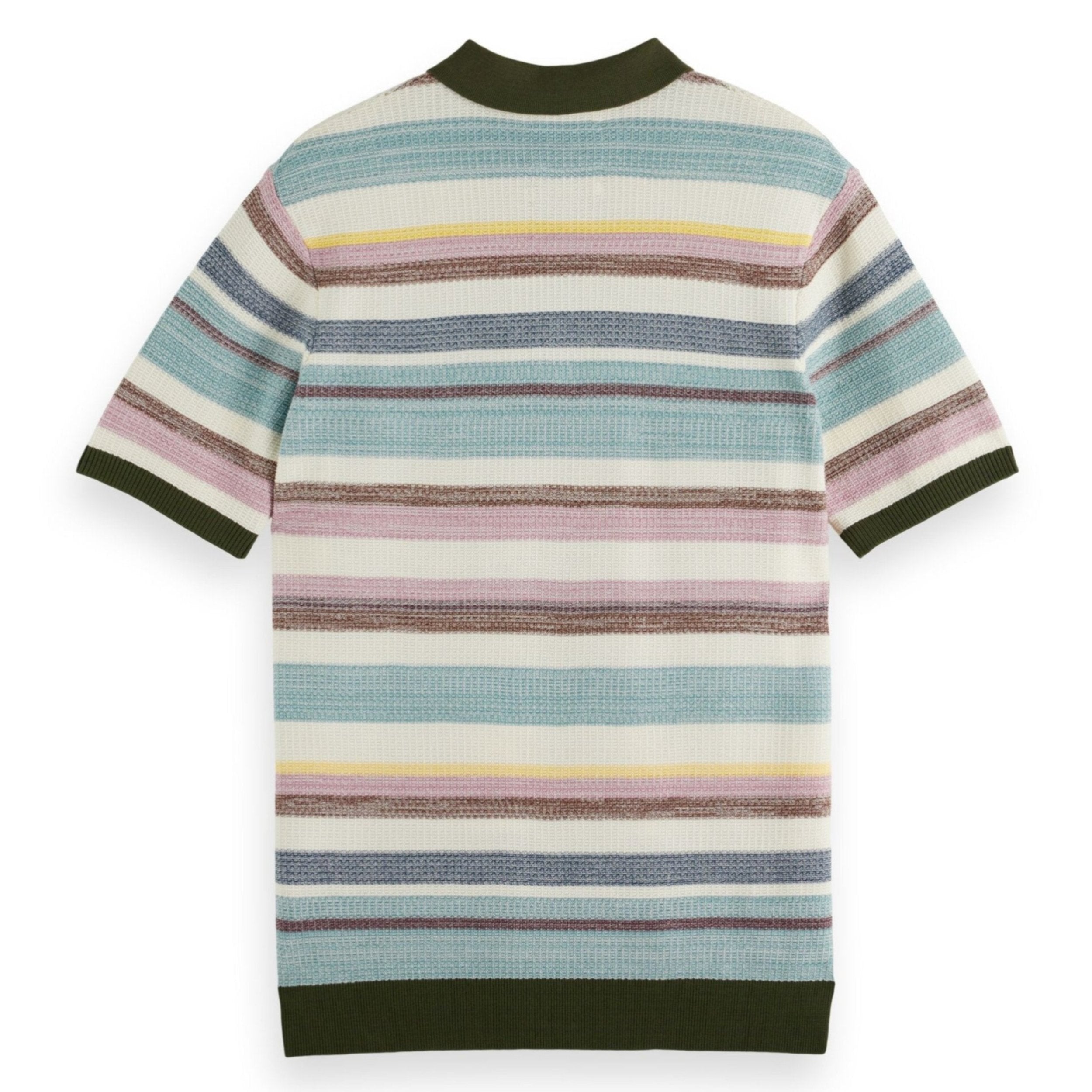 Multi Stripe Structure Knitted Polo