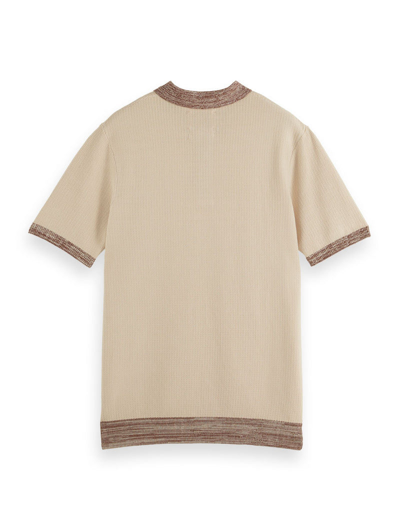 Parchment Structure Knitted Polo