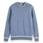 Blue Melange Regular Crew Neck Cotton Blend
