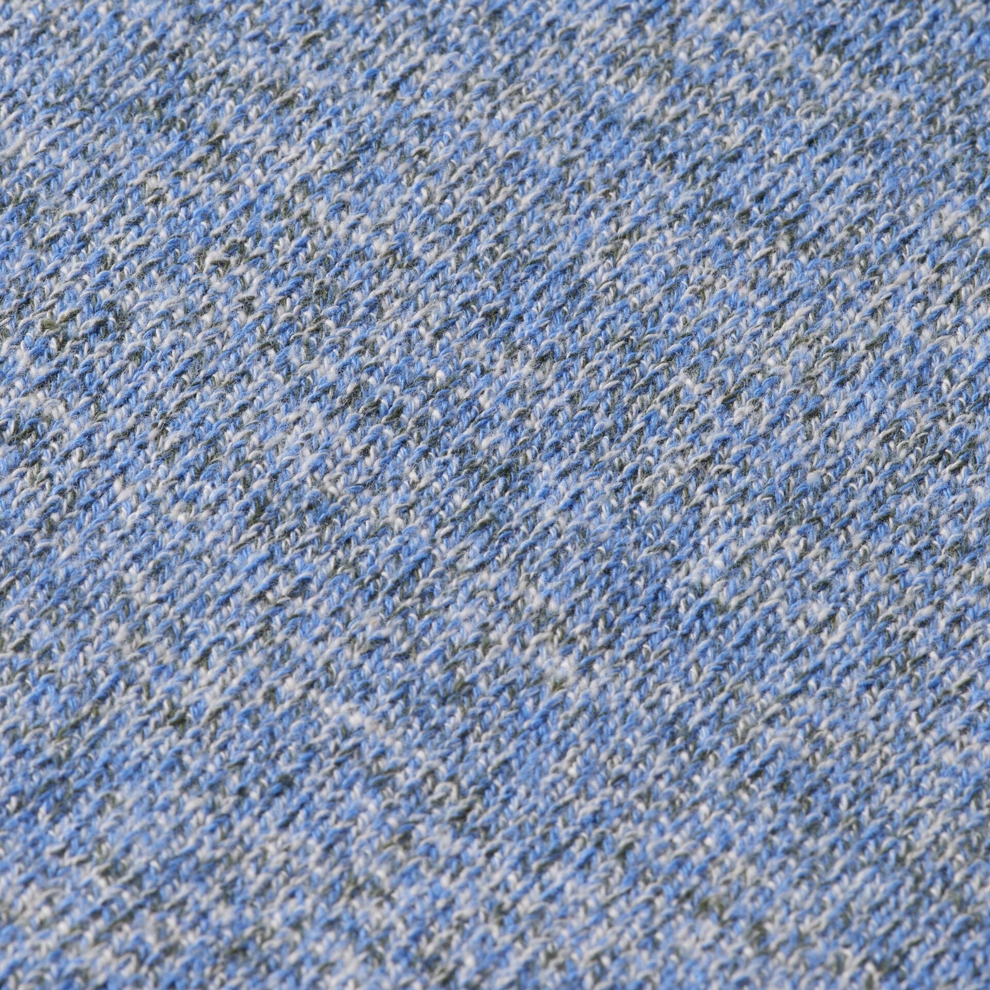 Blue Melange Regular Crew Neck Cotton Blend