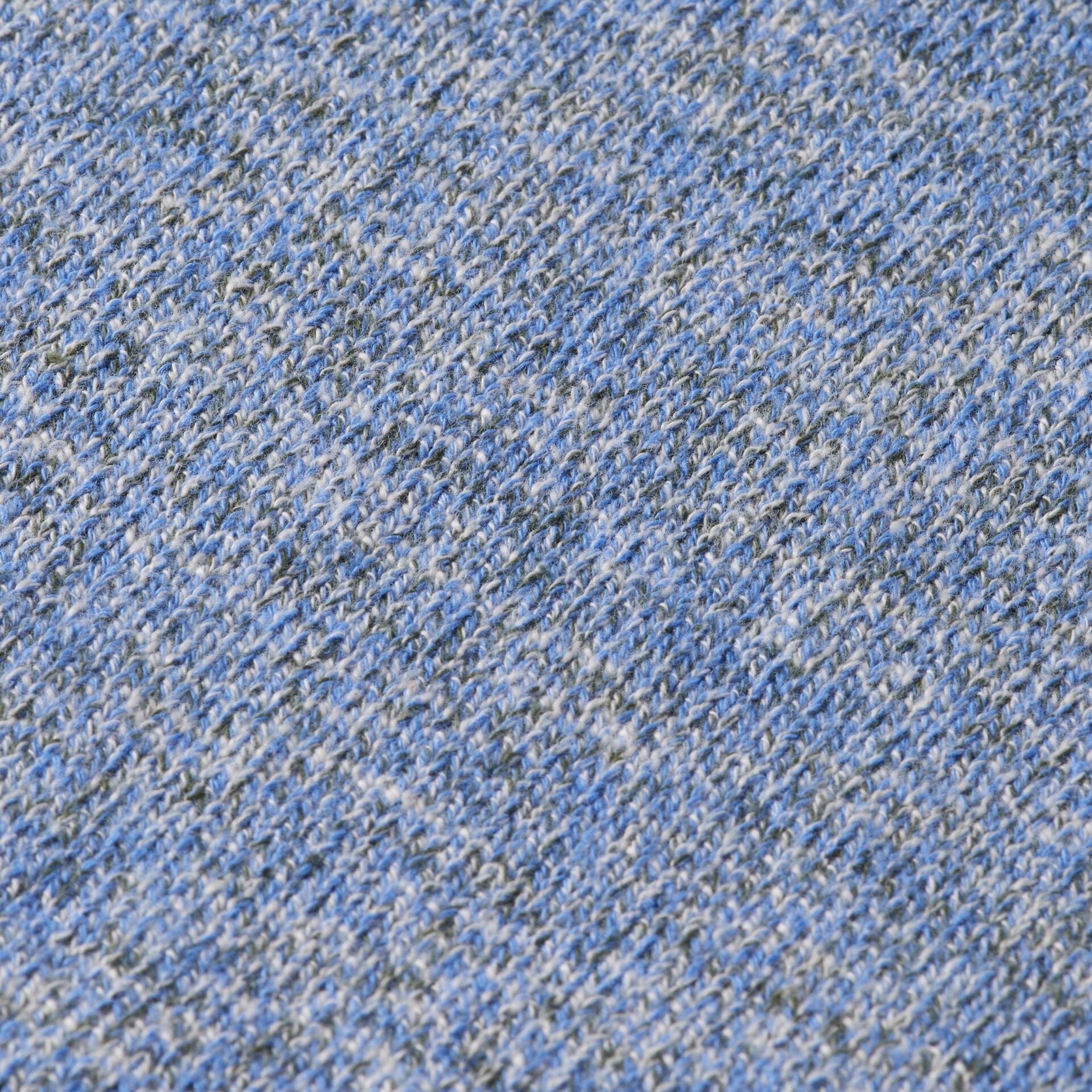 Blue Melange Regular Crew Neck Cotton Blend