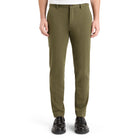 Moss Green Melange Mott - Knitted Slim Fit Chino