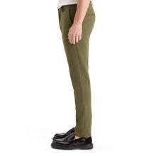 Moss Green Melange Mott - Knitted Slim Fit Chino