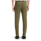 Moss Green Melange Mott - Knitted Slim Fit Chino