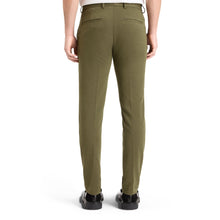Moss Green Melange Mott - Knitted Slim Fit Chino