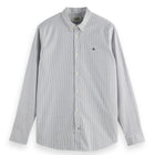 Purple Sky White Stripe Essential Oxford Stripe