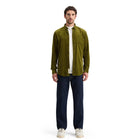 Moss Green Solid Corduroy Shirt
