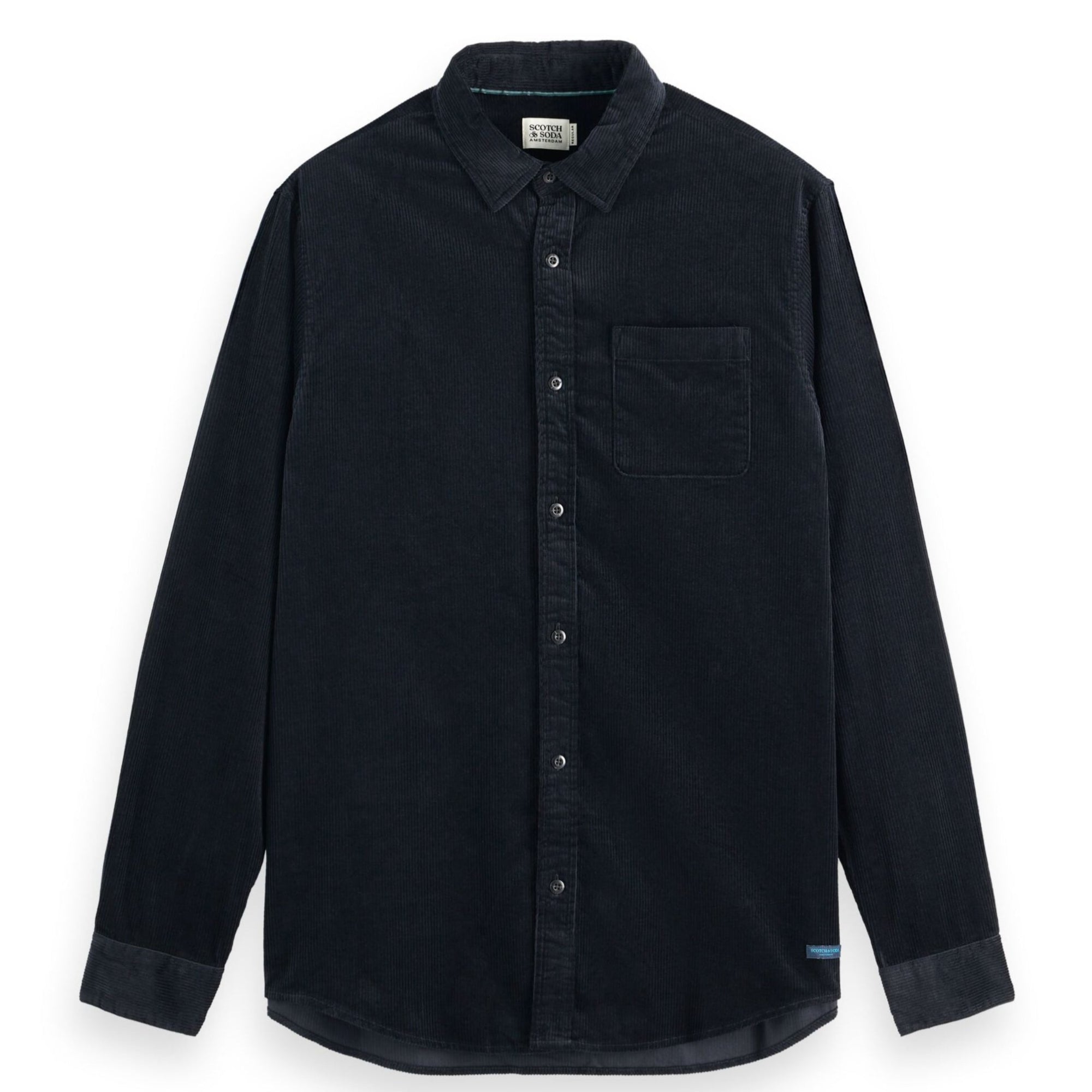 Black Solid Corduroy Shirt