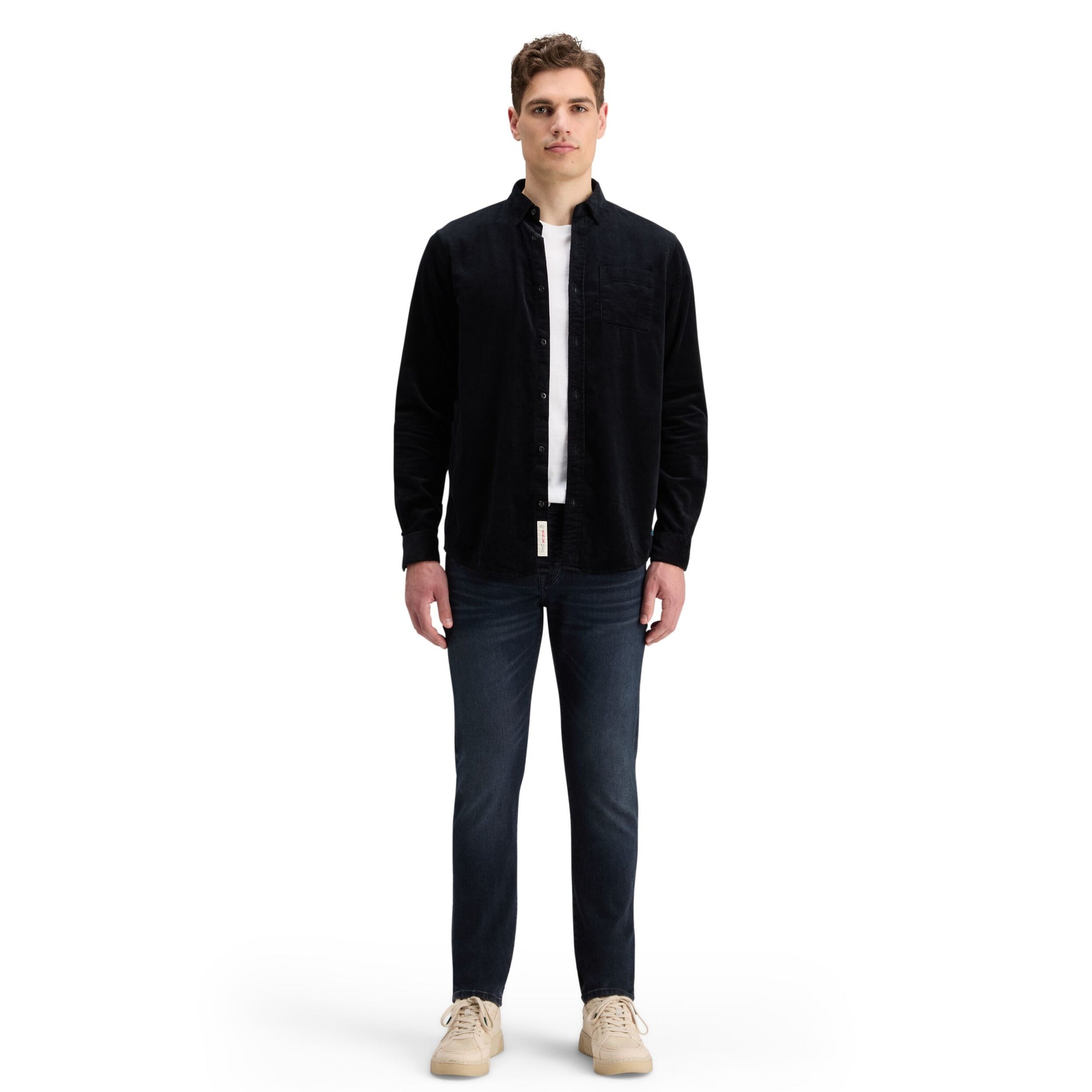 Black Solid Corduroy Shirt
