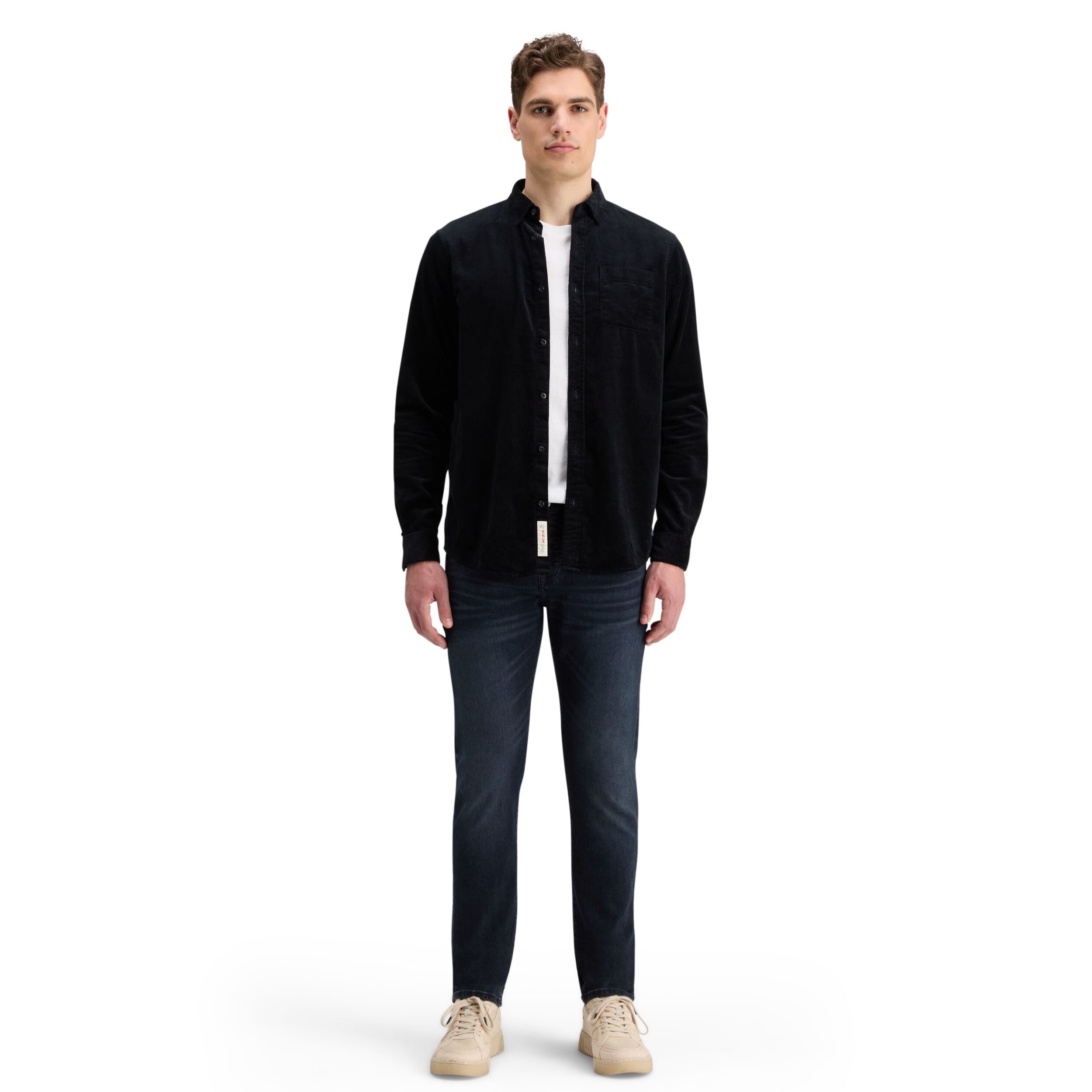 Black Solid Corduroy Shirt