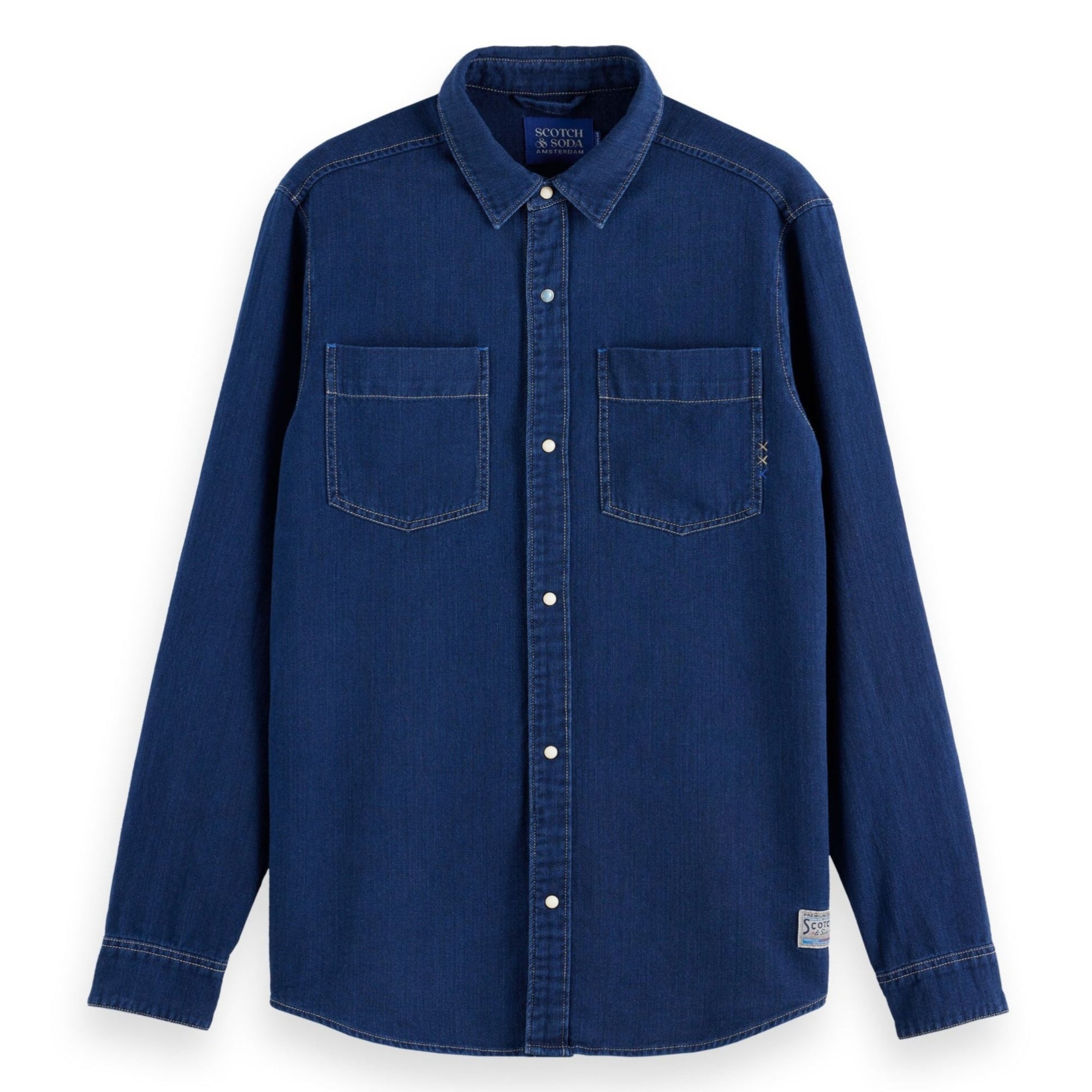 Indigo Regular Fit Premium Indigo Twill Washed Shirt