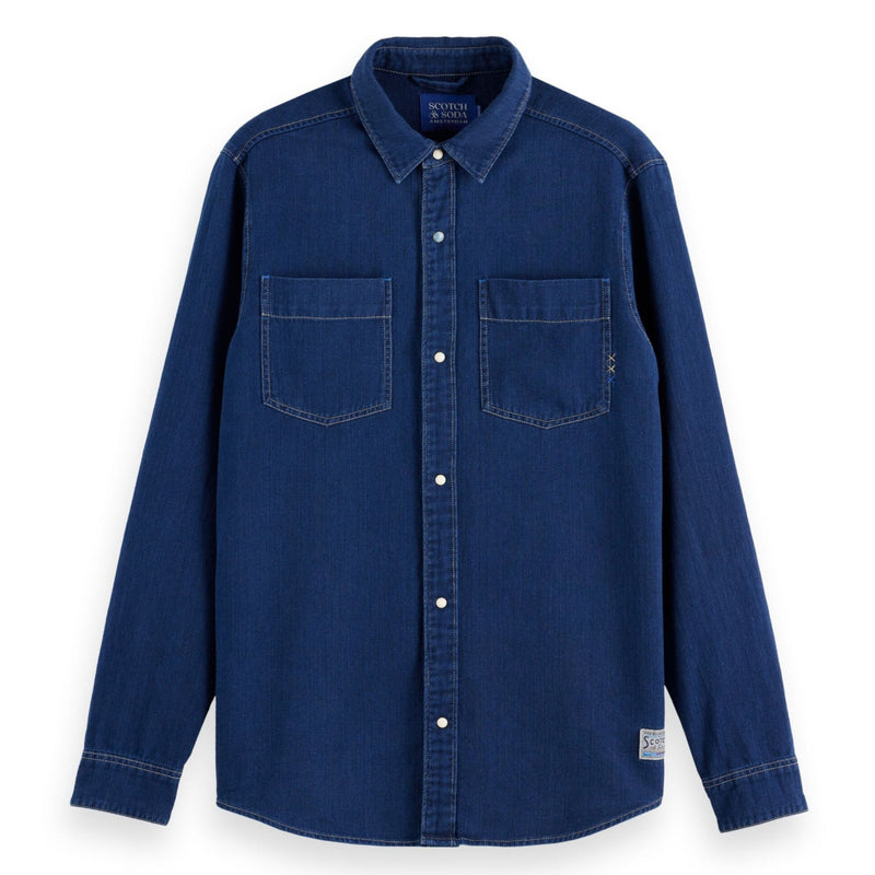 Indigo Regular Fit Premium Indigo Twill Washed Shirt
