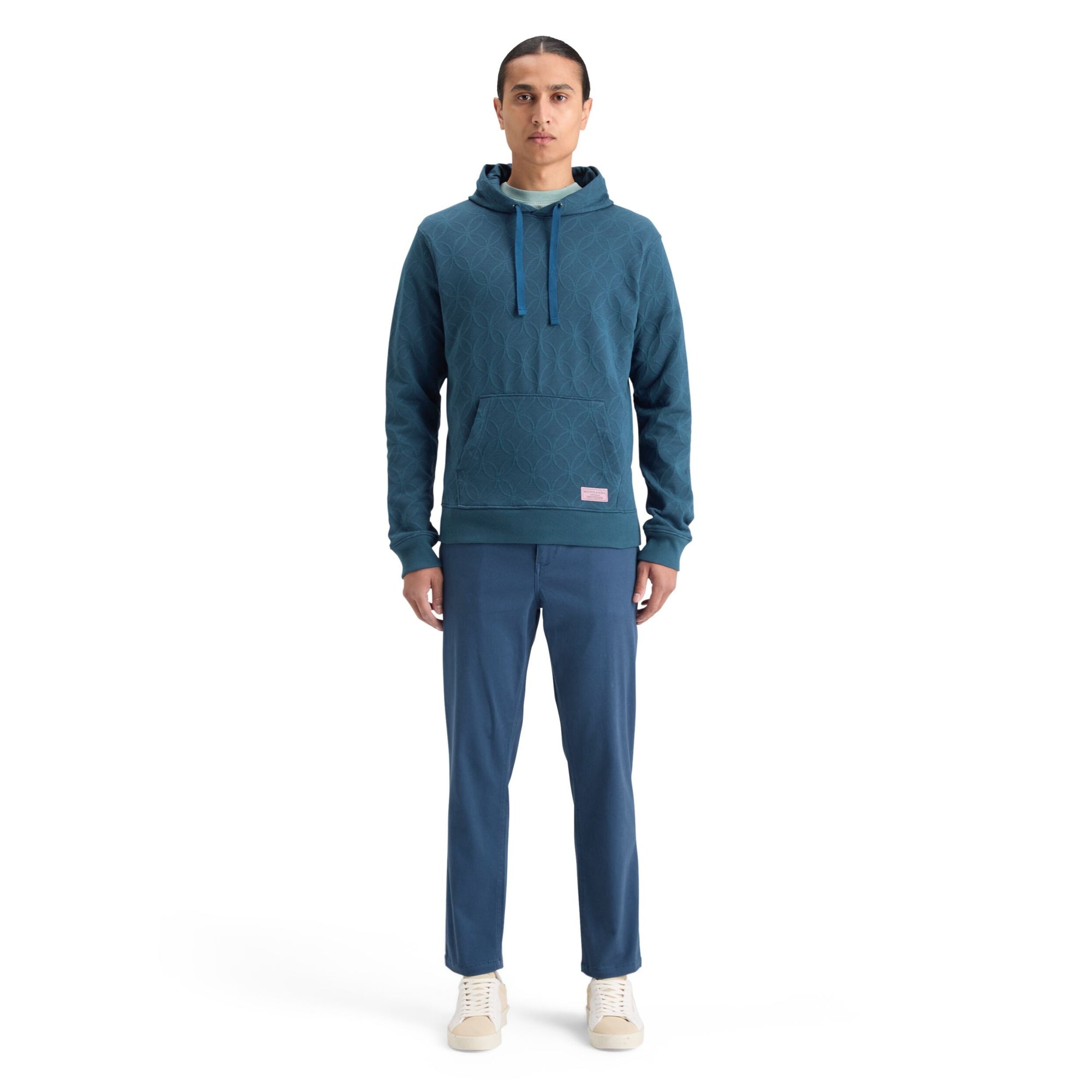 Heritage Blue Jacquard Terry Hoodie