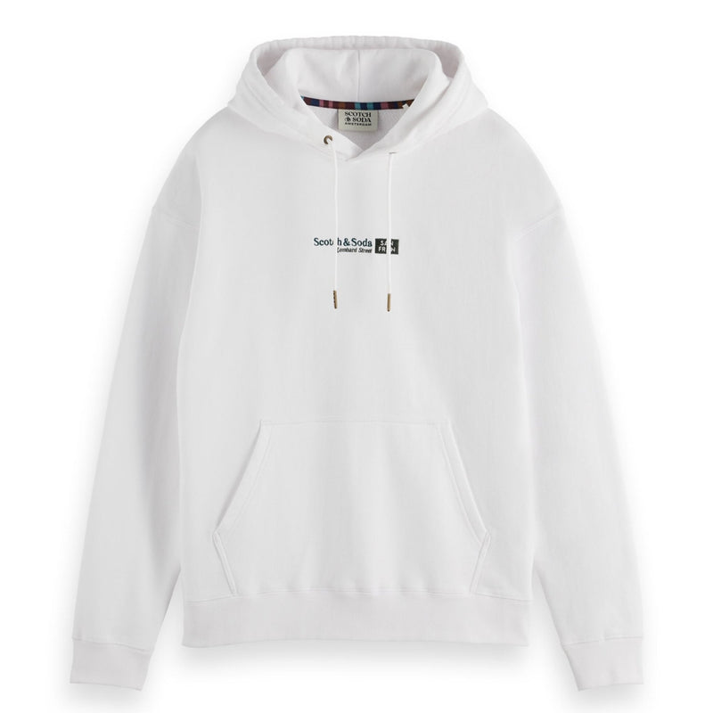White Relaxed Fit Artwork Hoodie