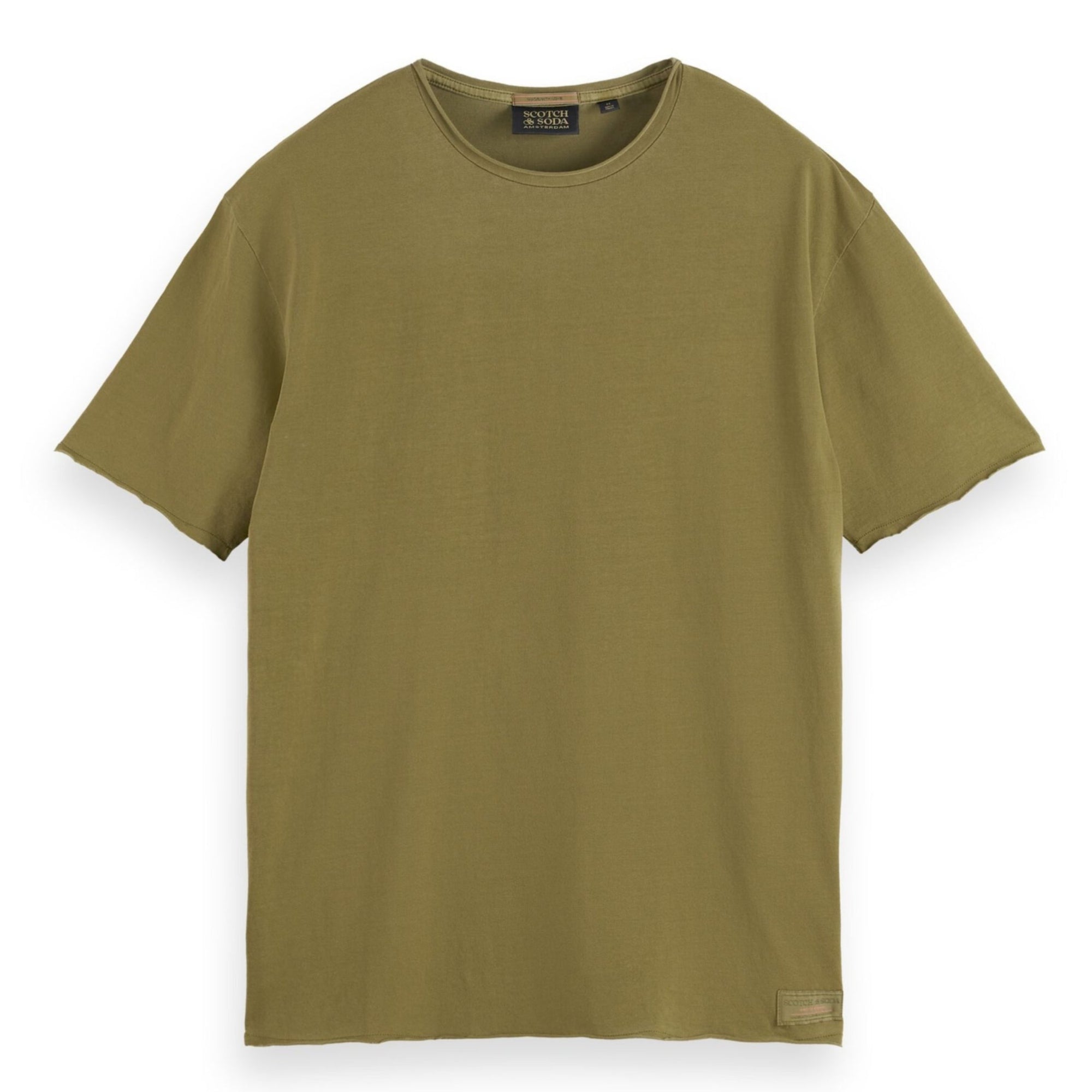 Moss Green Raw Edge Garment Dye T-Shirt