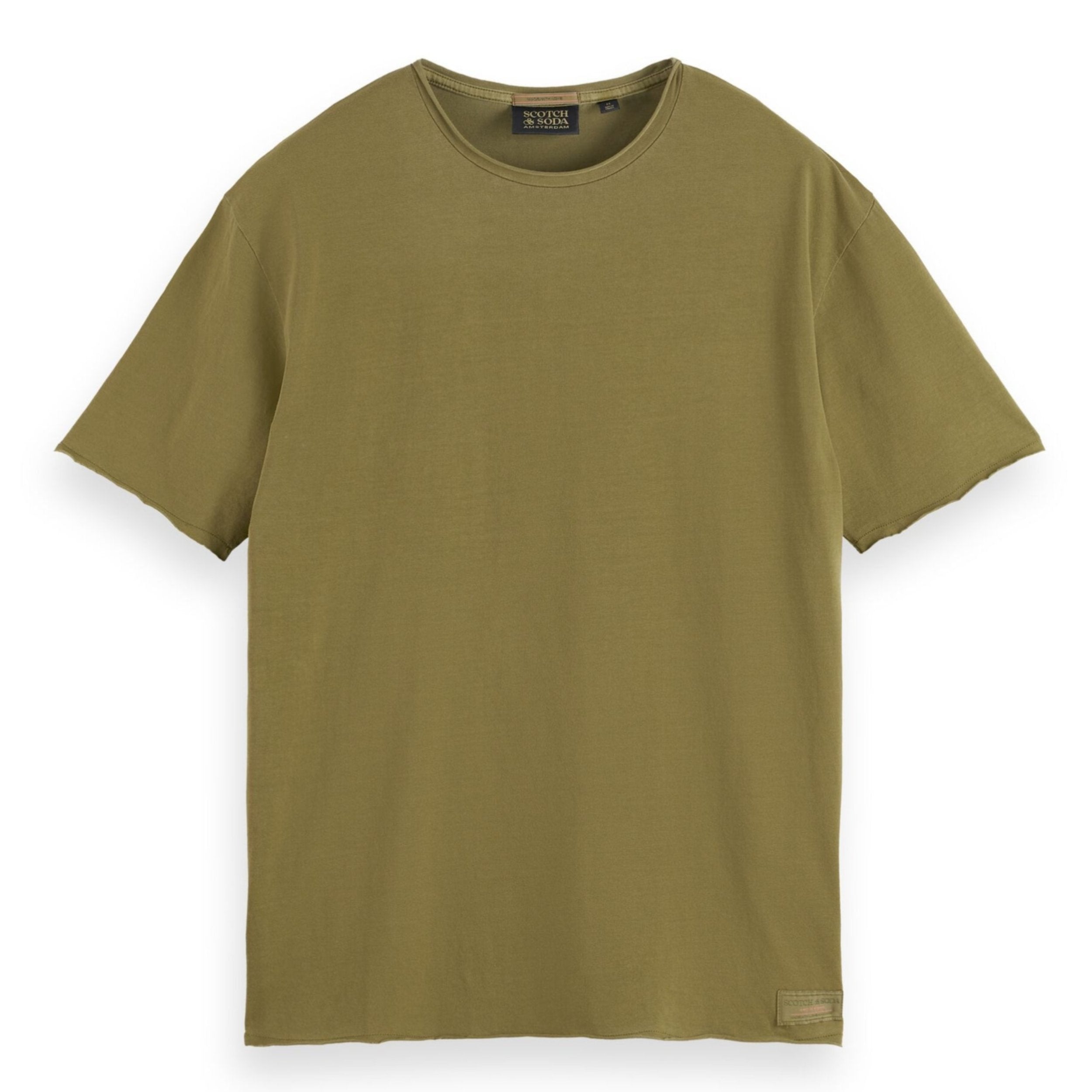 Moss Green Raw Edge Garment Dye T-Shirt