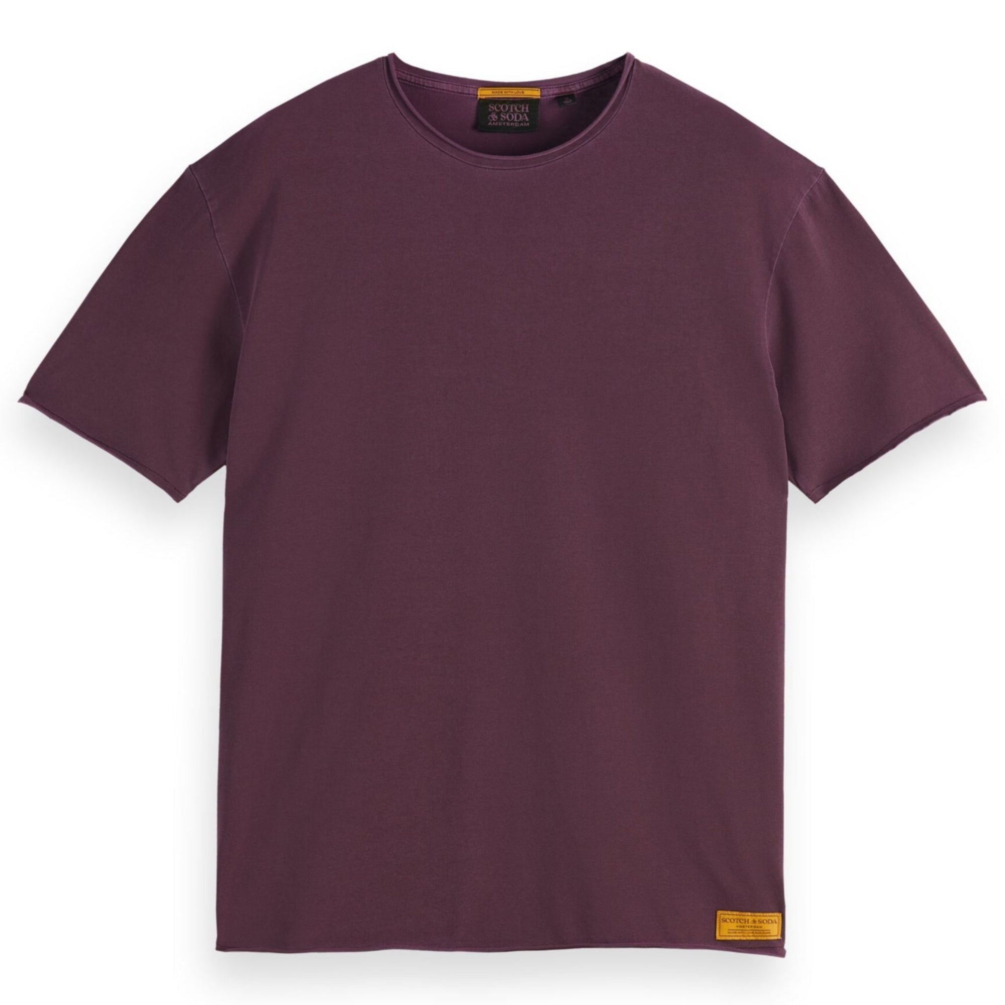 Berry Raw Edge Garment Dye T-Shirt