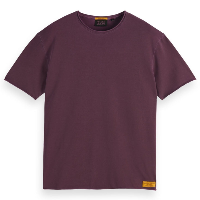 Berry Raw Edge Garment Dye T-Shirt