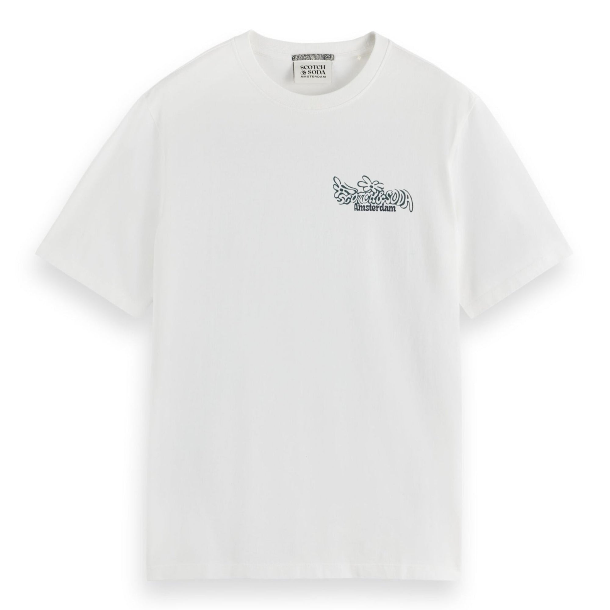 White Regular Fit Front Back Artwork T-Shirt