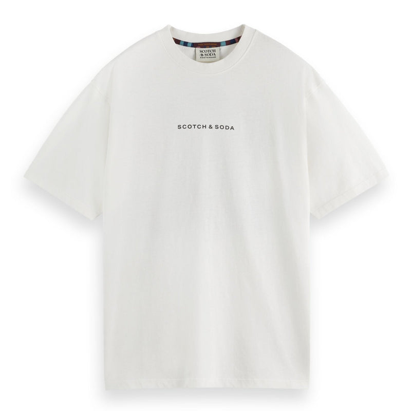 White Relaxed Fit Front Back Artwork T-Shirt