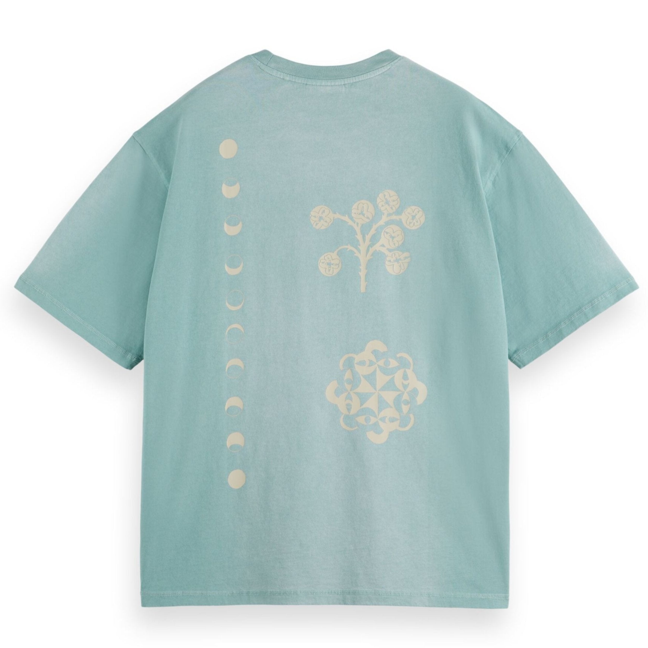 Pacific Blue Garment Dyed Front Back Artwork T-Shirt