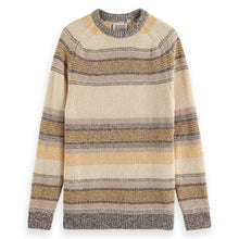 Brown Stripe Gradient Cotton Stripes Sweater