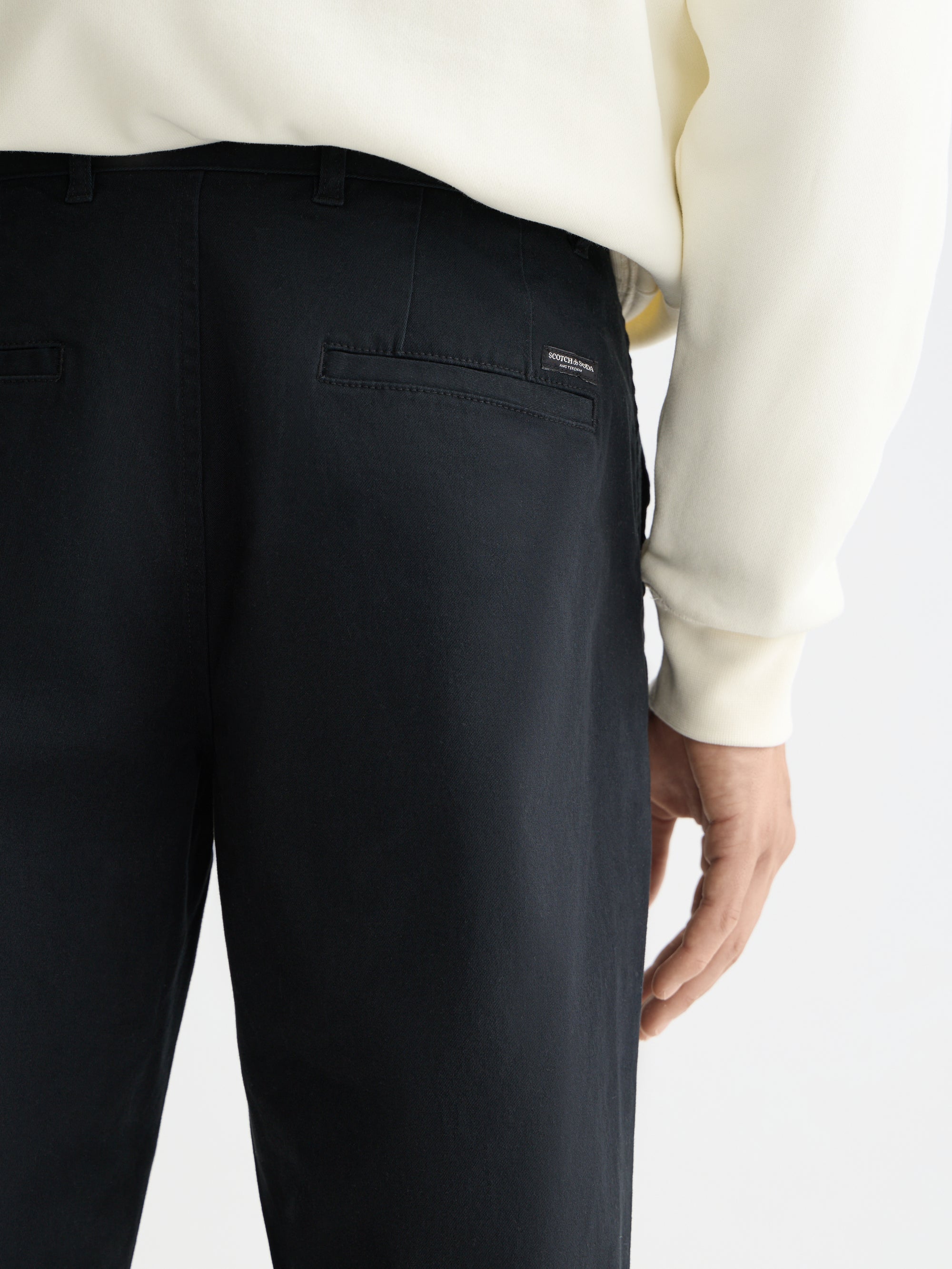 Stuart Stretch Cotton Pant - Black