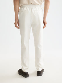 Warren  Cotton Linen Twill Jogger - Off White